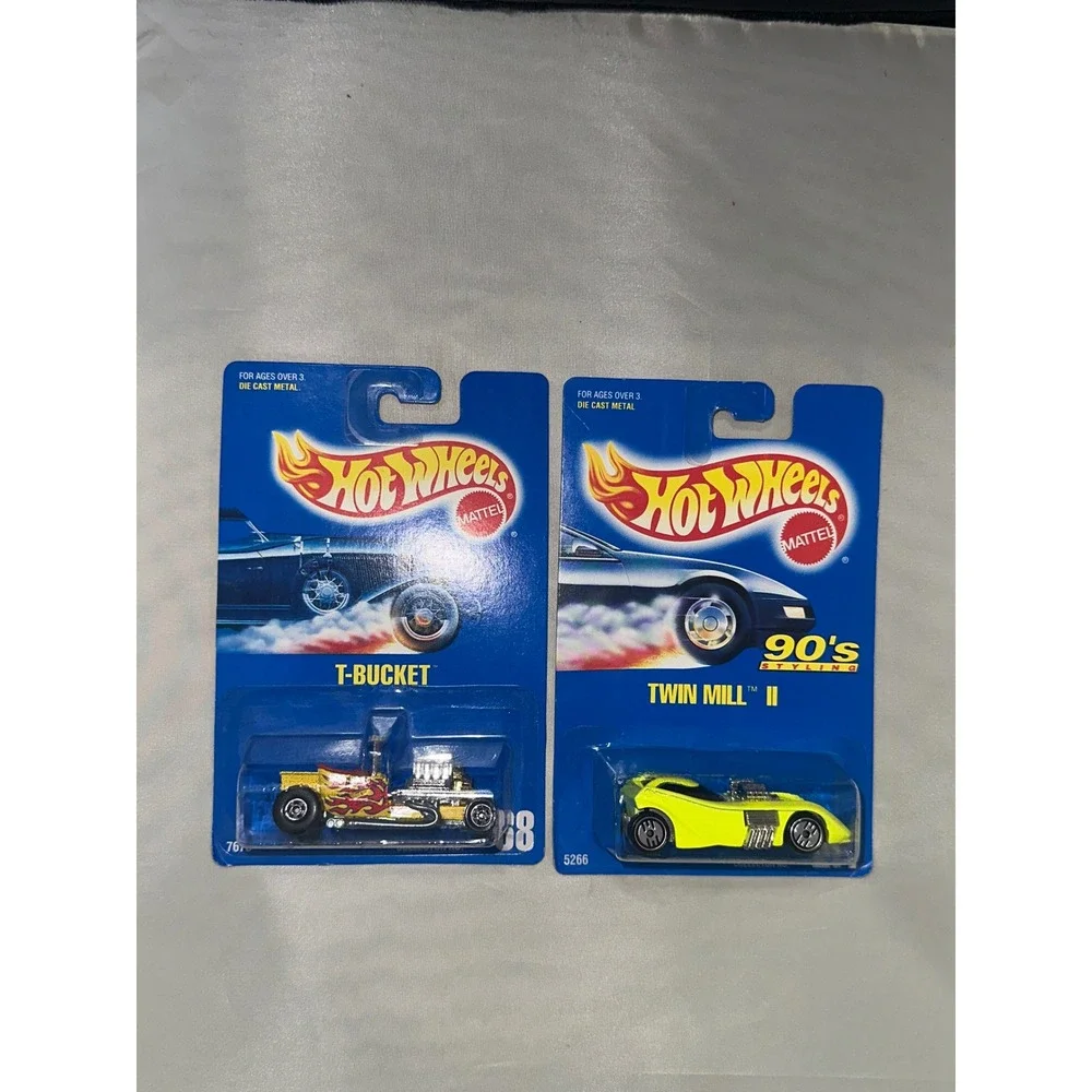 Hot Wheels T-Bucket 68 Twin Mill II 211 Vintage 1991 Diecast Car Lot 2pc Mattel